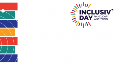 Logo de l'évènement Inclusiv Day et traits aux couleurs de l'évènement